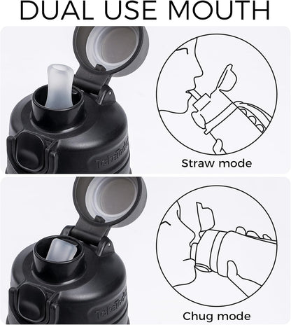 Collapsible Water Bottles 20Oz, Leak Proof, Bpa-Free, Foldable Silicone Travel Water Bottle with Straw Strap for Cycling, Hiking, Outdoors
