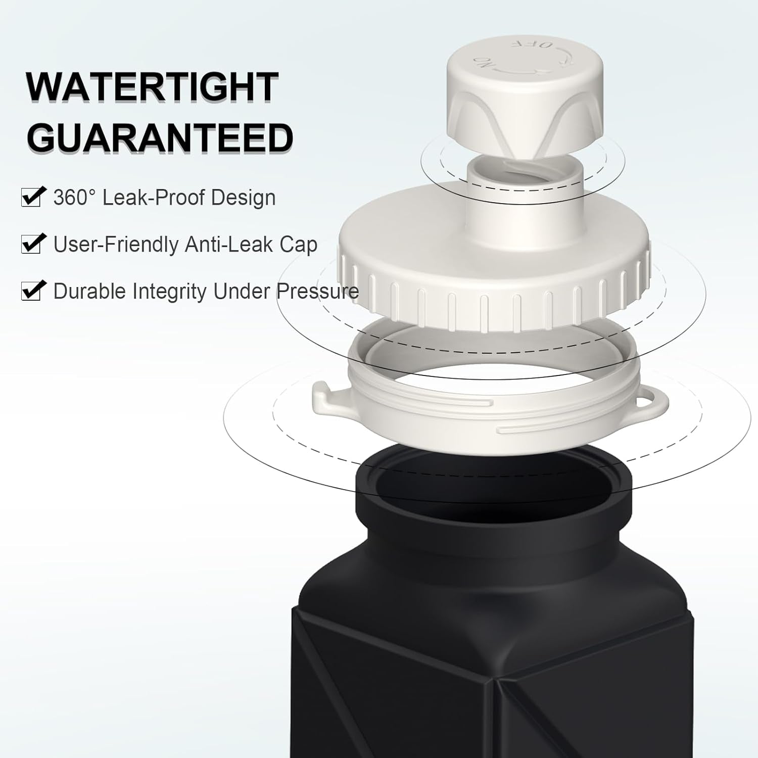 Collapsible Water Bottles 20.6Oz, Silicone Foldable Portable Travel Water Bottle, Bpa-Free, Leakproof Reusable for Traveling Camping Hiking Cycling Yoga Sports Outdoor, 1 Pack (Black)